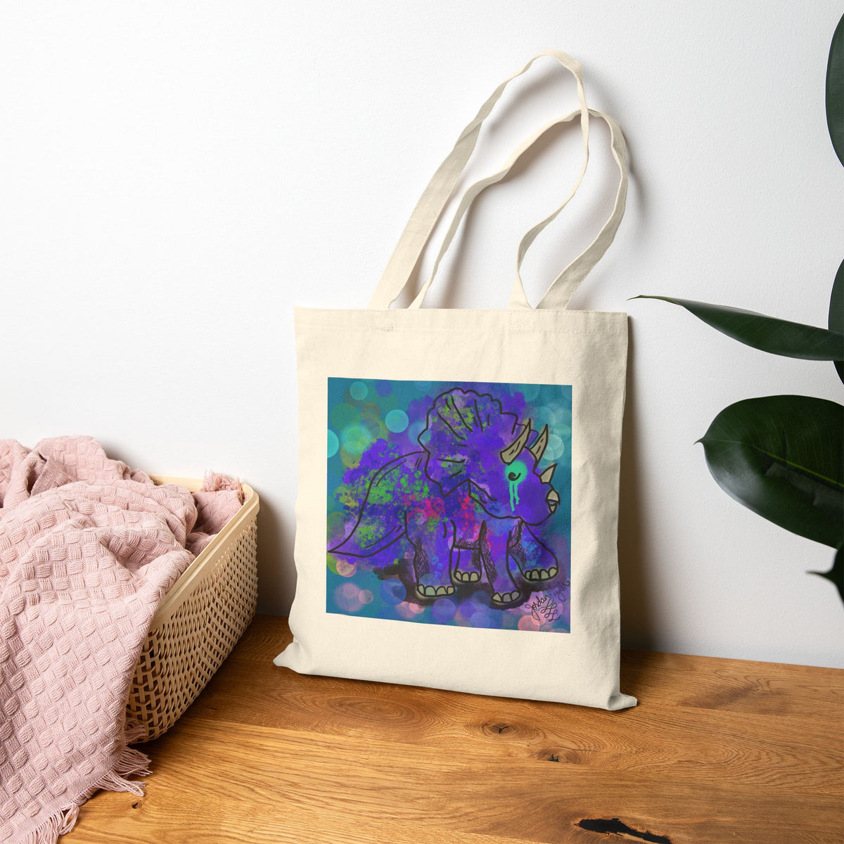 Canvas Tote — 'Keeping My Promises to Myself' | Triceratops Art