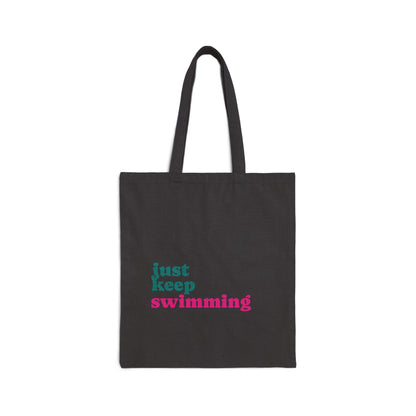 Just Keep Swimming Tote — Custom Fish Art Beach & Grocery Bag