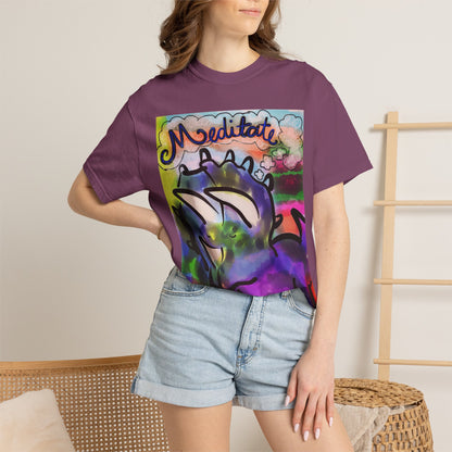 Meditate Dino T-Shirt | Don't Hate, Meditate! | Graphic Tee