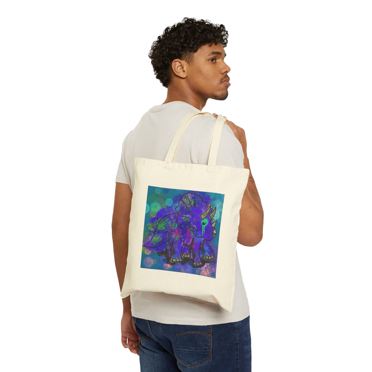 Canvas Tote — 'Keeping My Promises to Myself' | Triceratops Art