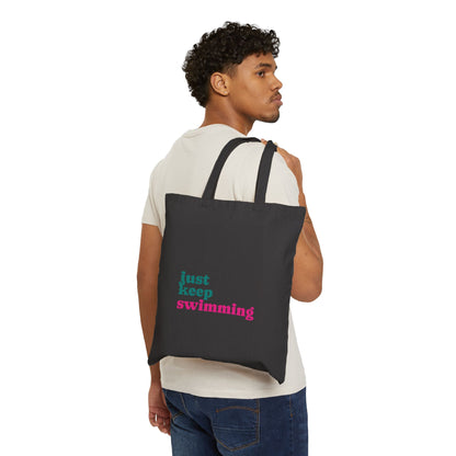 Just Keep Swimming Tote — Custom Fish Art Beach & Grocery Bag
