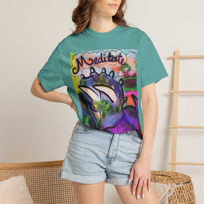 Meditate Dino T-Shirt | Don't Hate, Meditate! | Graphic Tee