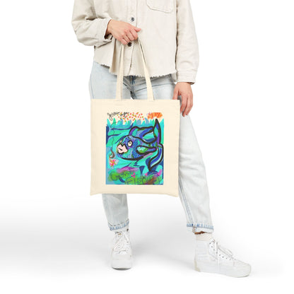 Just Keep Swimming Tote — Custom Fish Art Beach & Grocery Bag