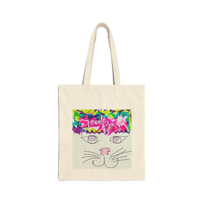 Canvas Tote Bag — Cute Cat Face & "i'm better than good" Graphic Shopper