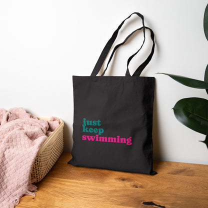 Just Keep Swimming Tote — Custom Fish Art Beach & Grocery Bag