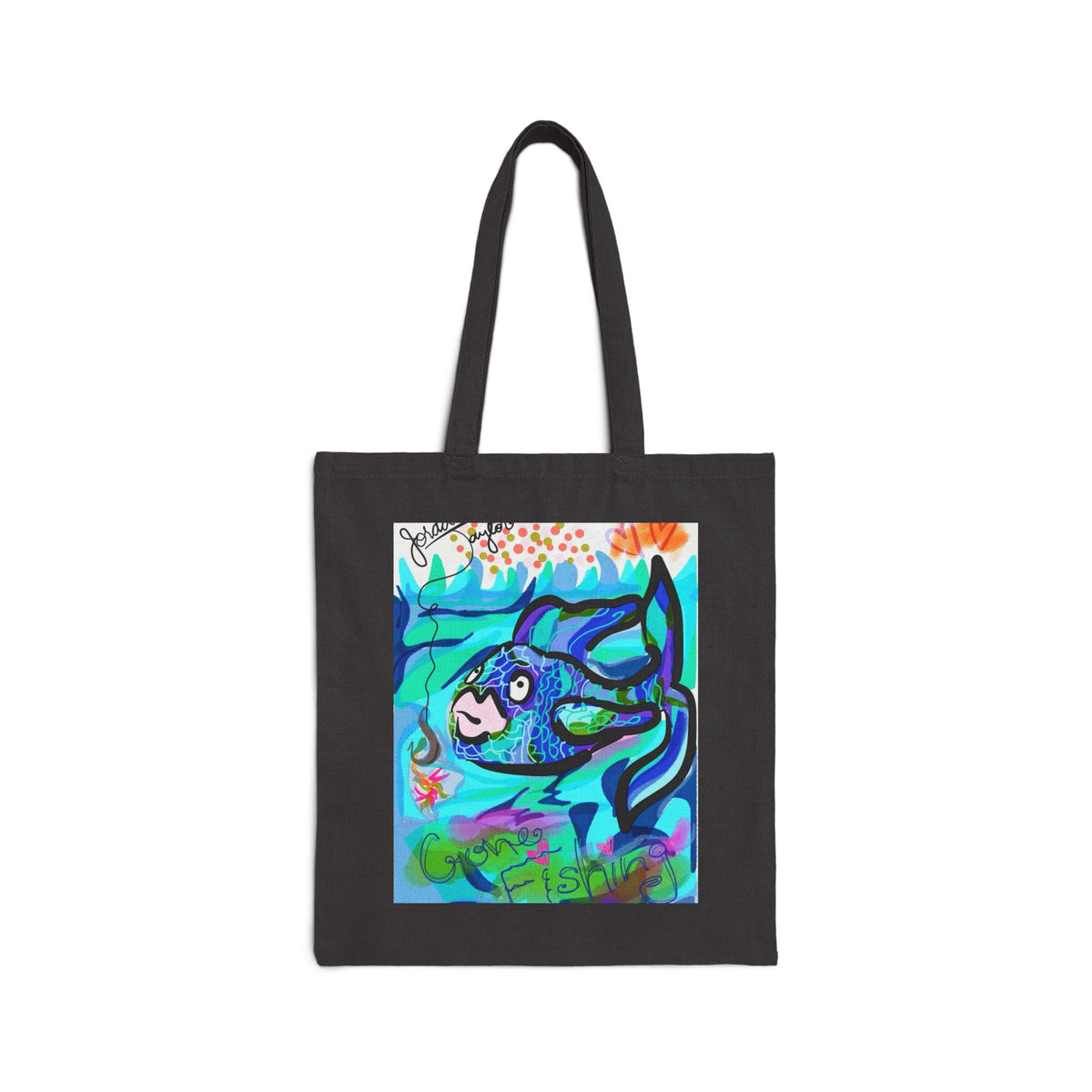 Just Keep Swimming Tote — Custom Fish Art Beach & Grocery Bag