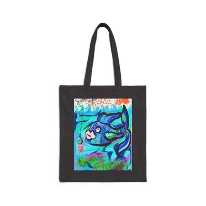Just Keep Swimming Tote — Custom Fish Art Beach & Grocery Bag