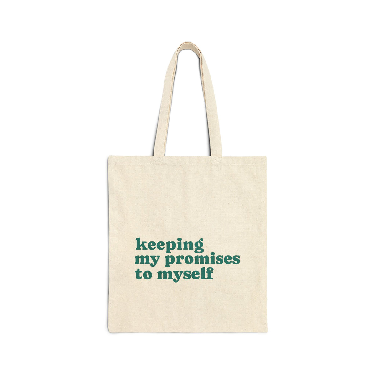 Canvas Tote — 'Keeping My Promises to Myself' | Triceratops Art