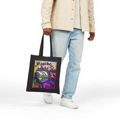Meditate Rhino Canvas Tote - "Don't Kill My Vibe" Eco Shopping Bag