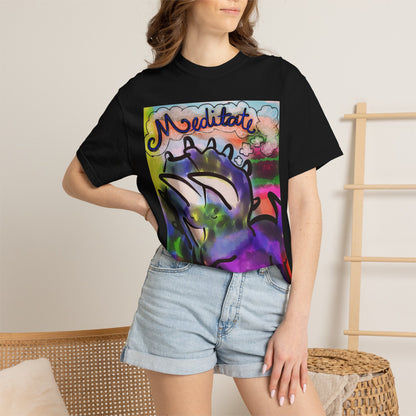 Meditate Dino T-Shirt | Don't Hate, Meditate! | Graphic Tee