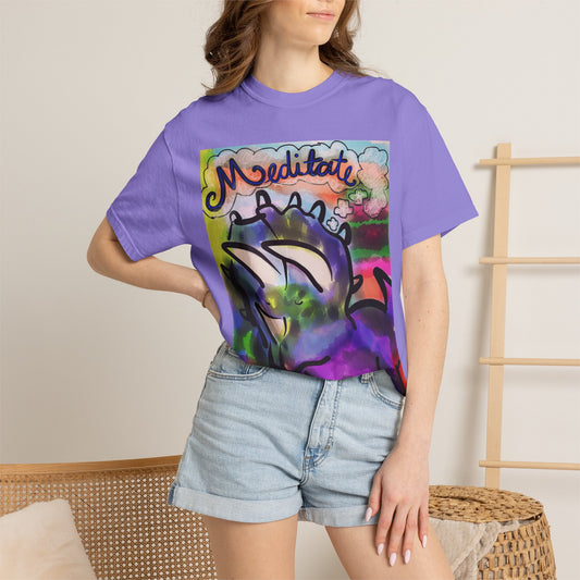 Meditate Dino T-Shirt | Don't Hate, Meditate! | Graphic Tee