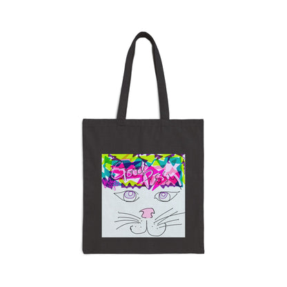 Canvas Tote Bag — Cute Cat Face & "i'm better than good" Graphic Shopper