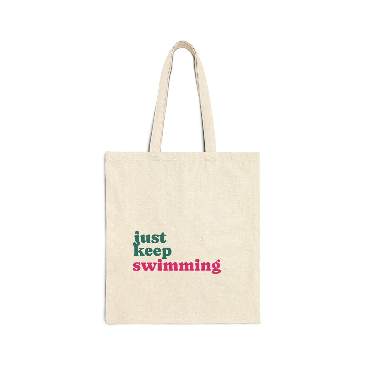 Just Keep Swimming Tote — Custom Fish Art Beach & Grocery Bag