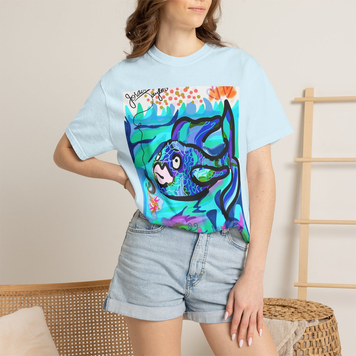 Keep Swimming Fish T-Shirt — Custom Artistic Ocean Tee